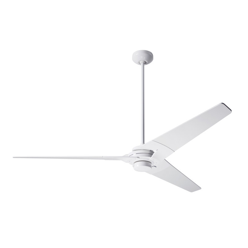 Torsion 62'' Ceiling Fan, Gloss White, White, Handheld Remote