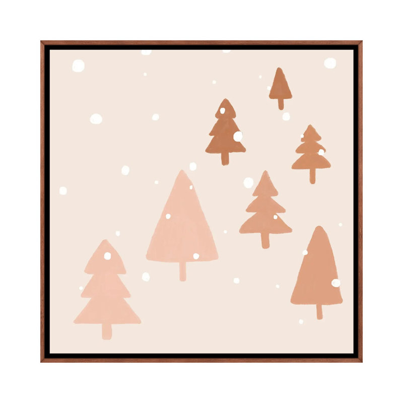 "Winter Trees" par Orara studio, reproduction d’art, H 18 po x l 18 po x 1,5 po, Toile avec cadre en bois brun classique