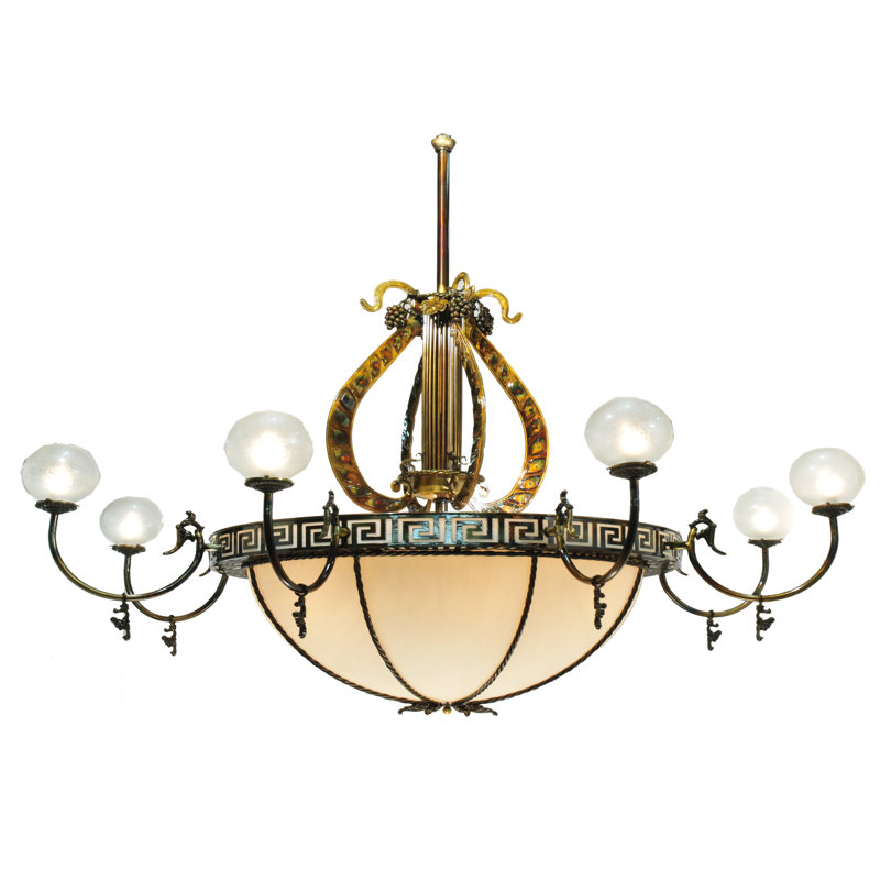 Lustre de style lyre avec bras à 8 lumières de 96 po Chandelier