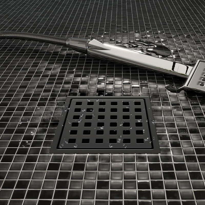 Drain de douche à carreler, Noir