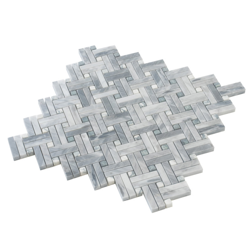 11.2" X 11.5" Doubleweave Marble Mosaic Tile