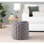 Velours tressé rond gris foncé de 16 po, style contemporain, design unique, rembourré de mousse pour plus de confort, utilisation intérieure polyvalente, limite de poids de 250 lb, aucun assemblage requis. Revêtement élégant, avec