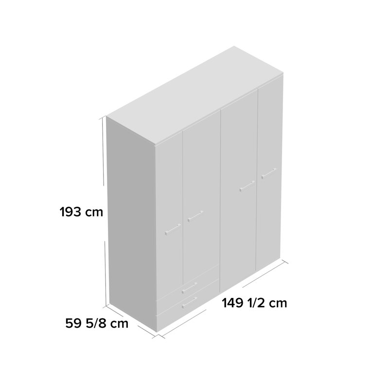 Cothran 4 Door Manufactured Wood Wardrobe