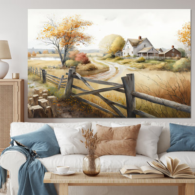 Belle grange au printemps III - art mural paysage de grange