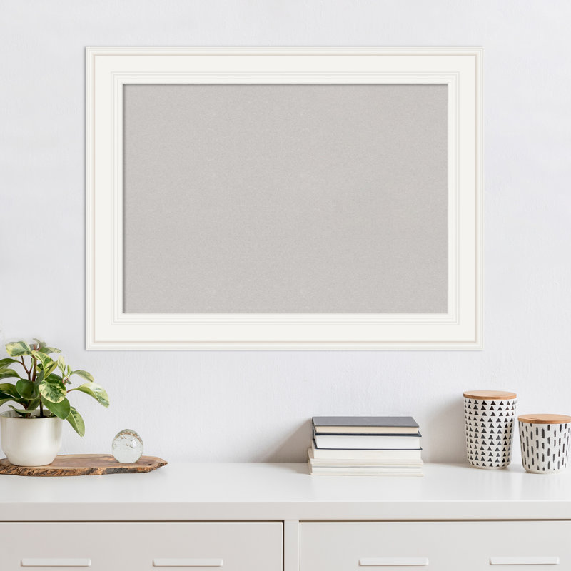Wall Cork Small - 2' - 4' Bulletin Board, 26" x 34", White Wood