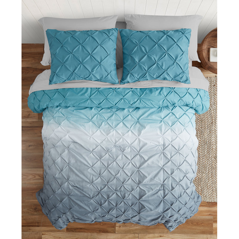 Ensemble d'édredon en microfibre 7 pièces Teal, Édredon grand et 6 pièces supplémentaires