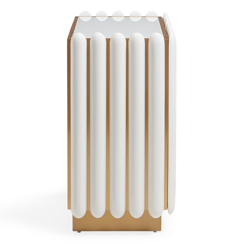 Kiki Accent Cabinet, Ivory/Brass