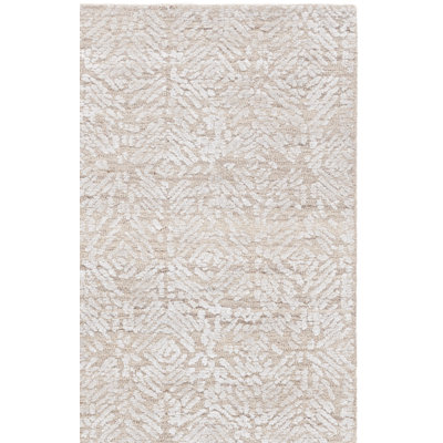 Anchondo 620 Hand Tufted Wool/Viscose/Cotton Abstract Indoor Use Only Rug in Beige/Ivory