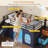 Low Loft Bed Twin Size With Slide, Led Lights And Under-bed Play Space, Metal Loft Bed Frame With 2 Drawers, Storage Stairway, Play Curtain And Safety Guardrail, Twin Beds For Teen, Black-327639117