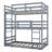 Twin Triple Rubber Wood Bunk Bed, With Ladders-1876916149