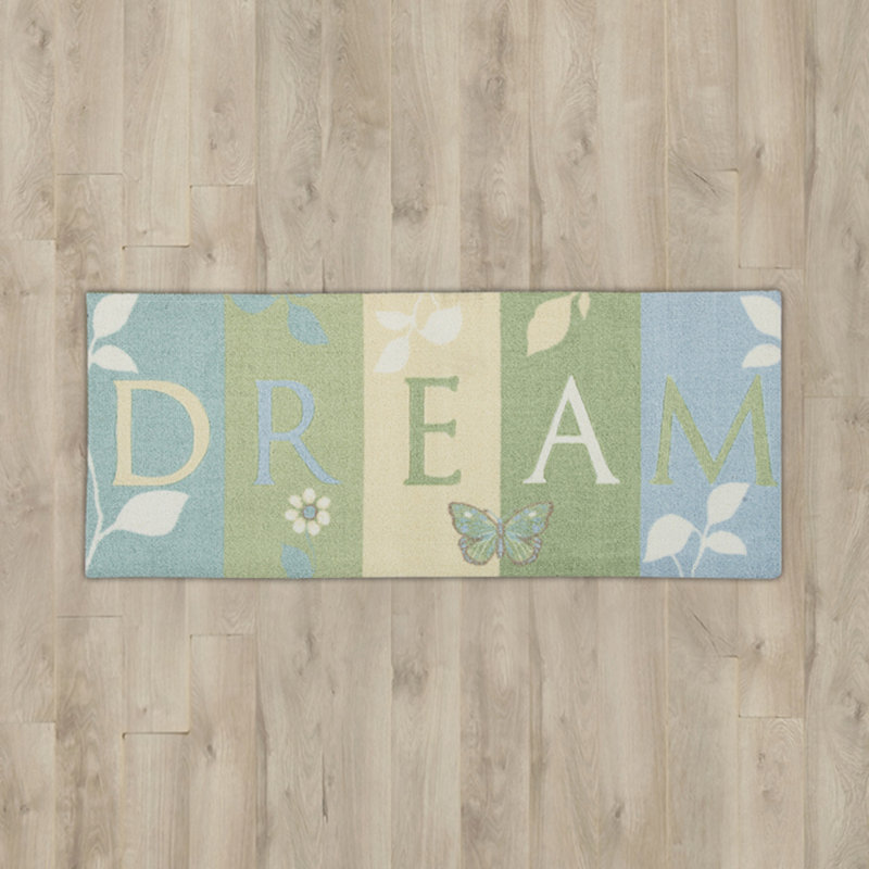 Tapis vert clair / bleu Azylah