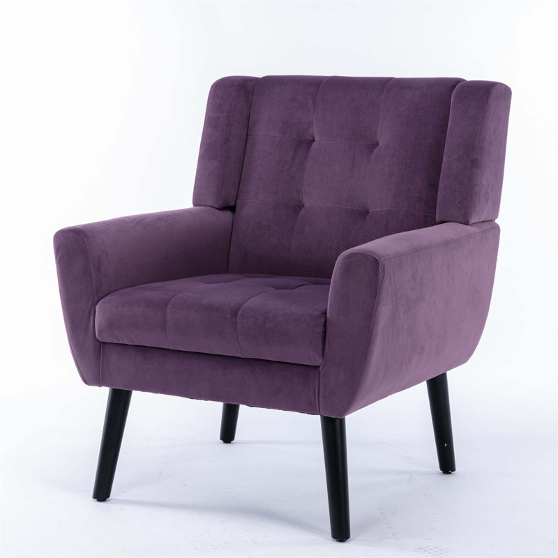 Modern Soft Material Ergonomics Accent Chair Living Room Chair Bedroom Chair Home Chair With Black Legs For Indoor Home,Upholstered,Soft And Durable
