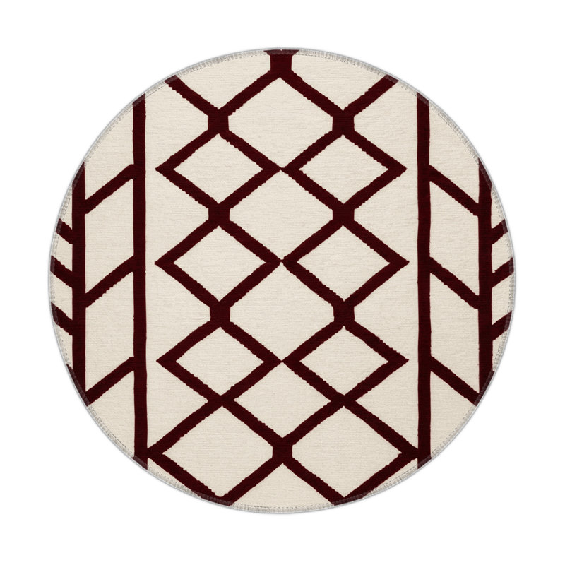 Tapis intérieur et extérieur beige Trellis, Rond 5 pi