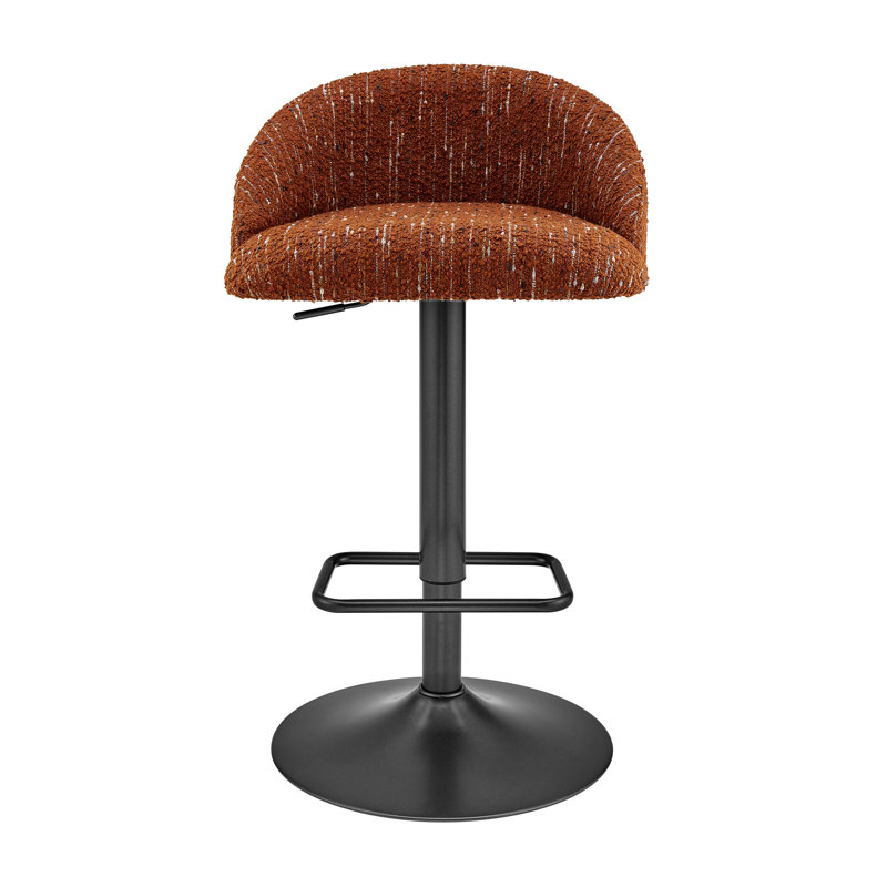 Felomina Fabric Gaslift Swivel Bar Stool, Orange