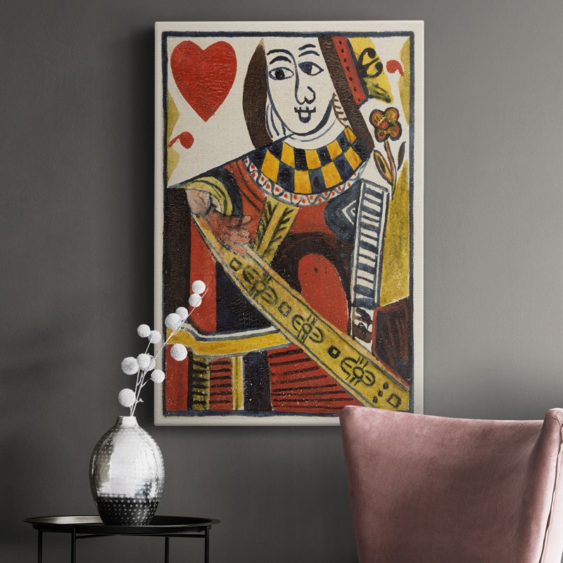 Cartes rétro I - peinture sur toile tendue, H 48 po x l 32 po x P 1 po