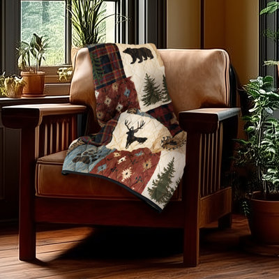 Your Lifestyle by Donna Sharp Woodland Patch Rustic Quilted Throw