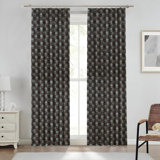Fabdivine Home Decorative Brown, Pink and Blue 27x29 Inches 2 Panel Set, Pinch Pleated 100% Blackout Floral Handmade Block Print Window Drapes or Kitchen and Bed Room  Hook Curtains , Rohini