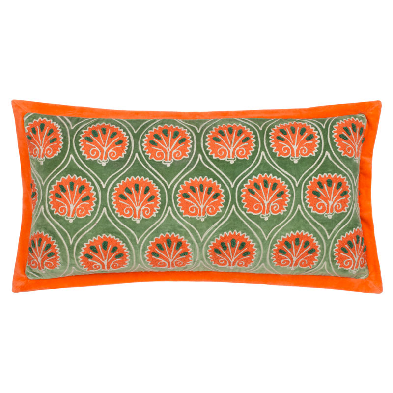 Casa Geometric Rectangular Throw Cushion, Orange
