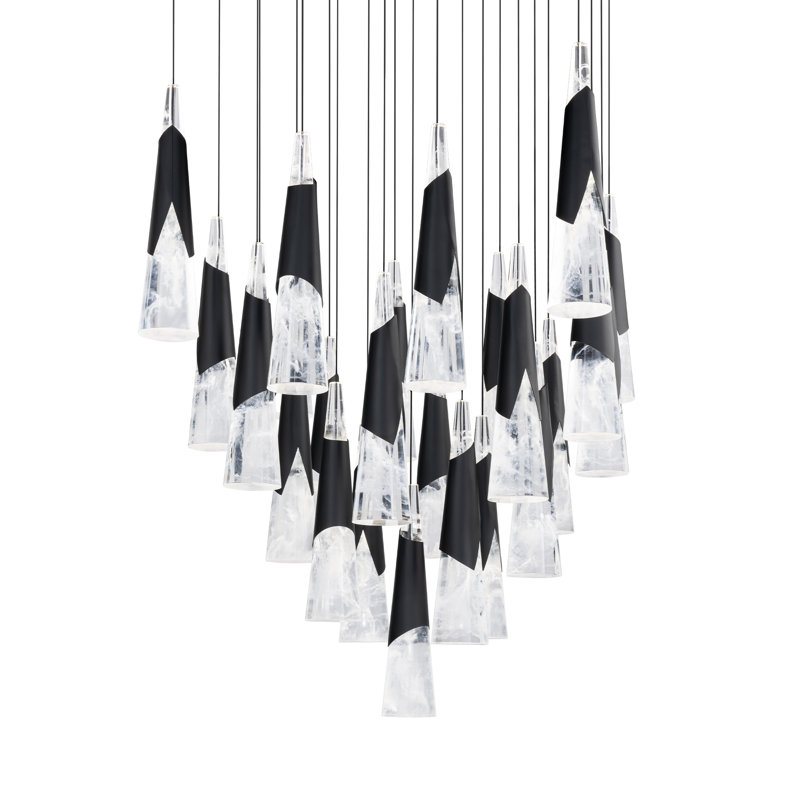 Kilt LED Pendant, Black, 16" H x 28" W x 28" D, 25