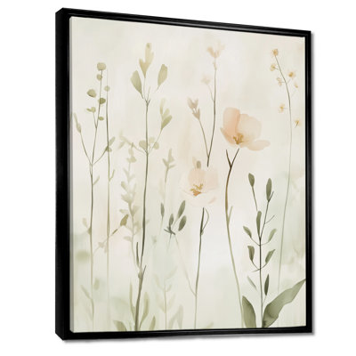 «Soft Botanical Breeze II», art mural moderne encadré vert
