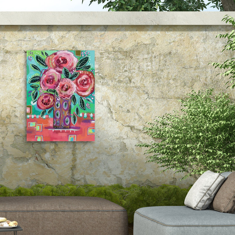 Karrie Evenson - Jolie toile d'extérieur rose, H 14 po x l 19 po