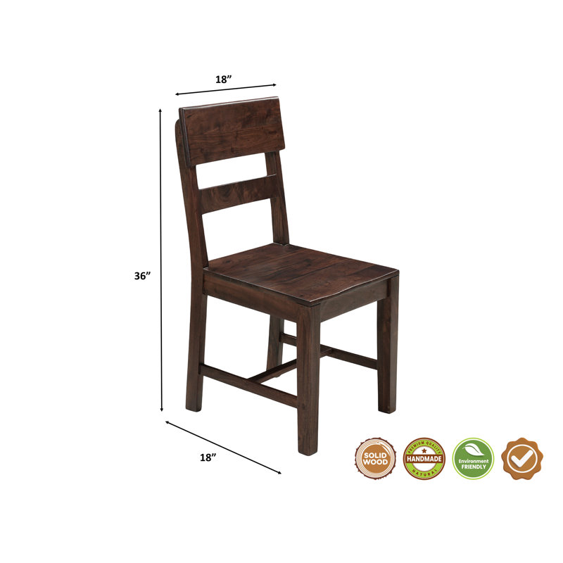 Chaises de salle à manger en bois massif, Noyer foncé