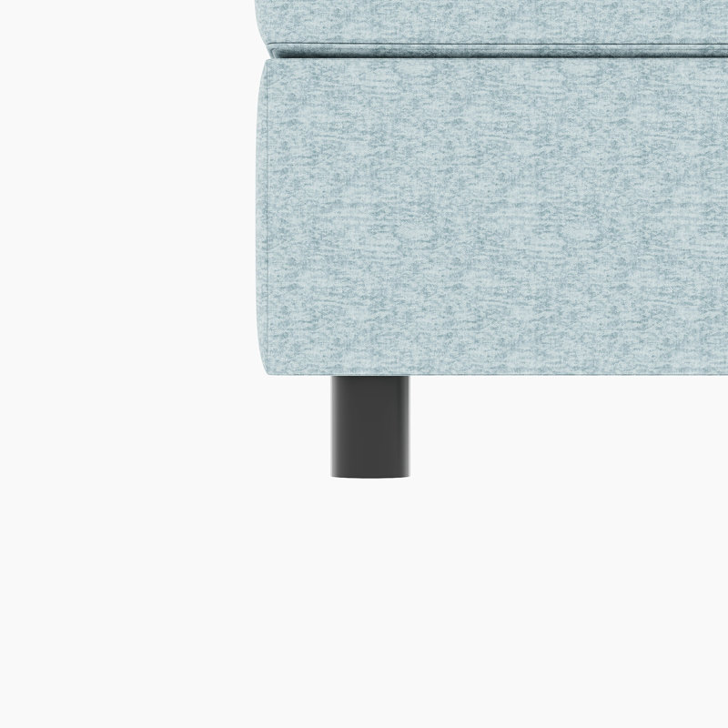 Chaise Longue Mid Century Modern With Storage, Antique Blue Chenille Fabric For Living Room & Bedroom Love Seat Small And Areas