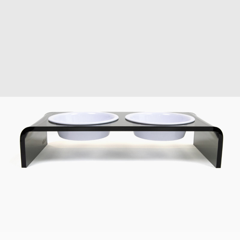 Petite mangeoire pour animaux grise, Blanc