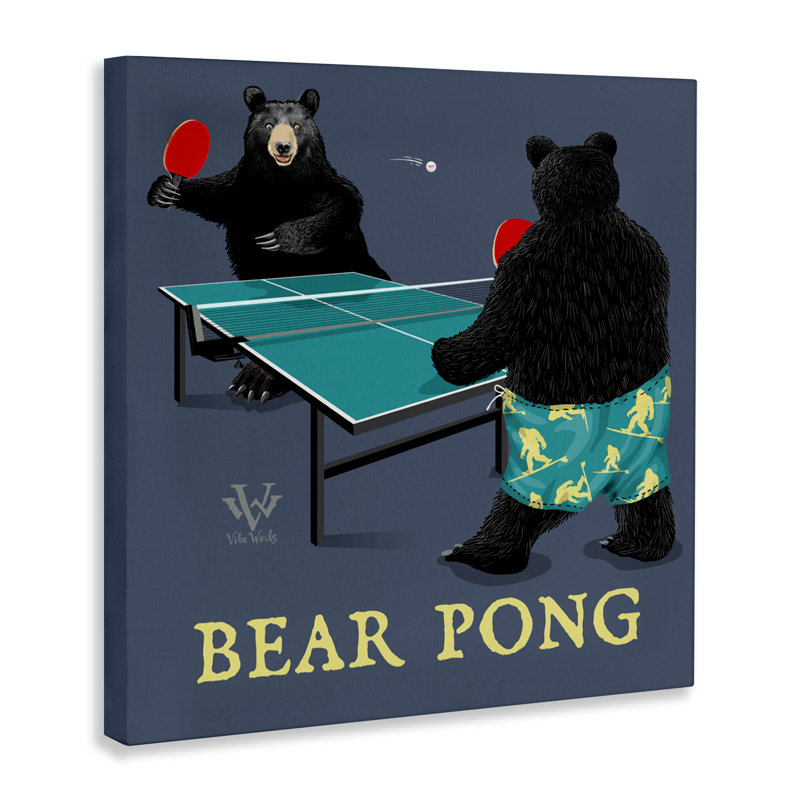 «Bear Pong Animal Humor», conception par Jim Baldwin, H 24 po x l 24 po