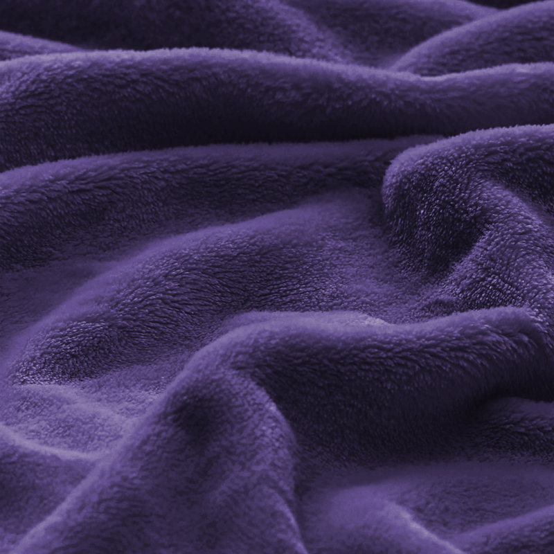 Luxury Mink Fleece Blanket - Ultra Soft, Warm & Lightweight Throw, 230cm W x 270cm L, Purple