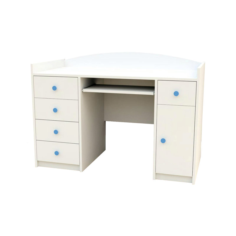 Pledger 125cm Computer Table, White/Blue