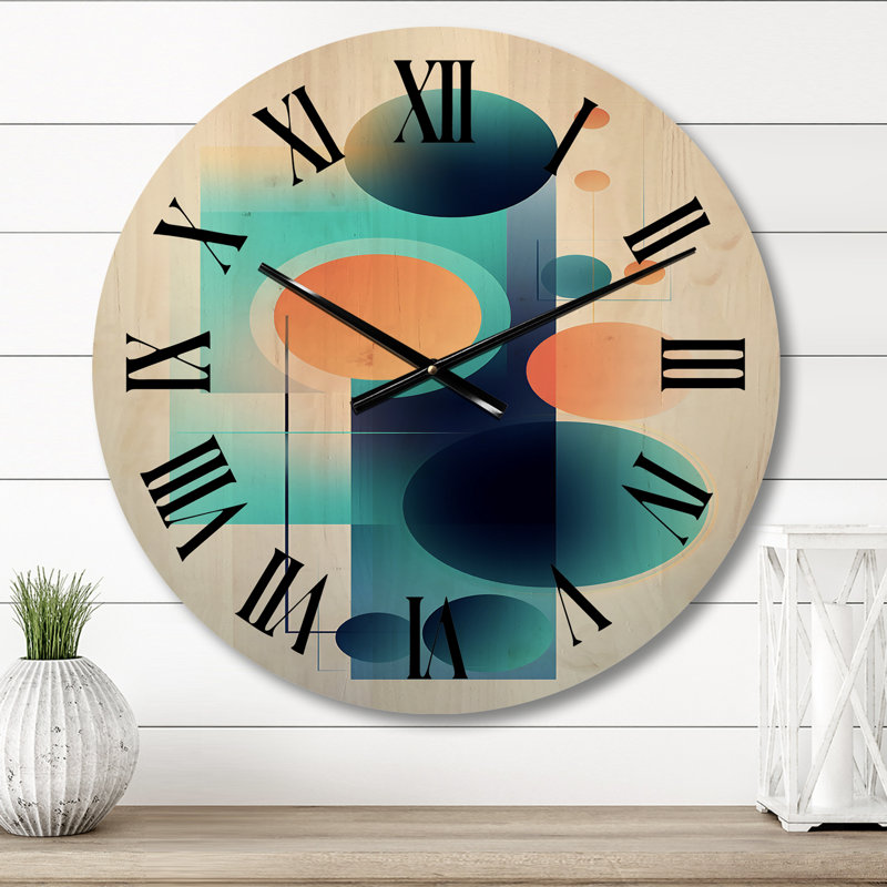 Horloge murale en bois massif Marquetta, Moyenne