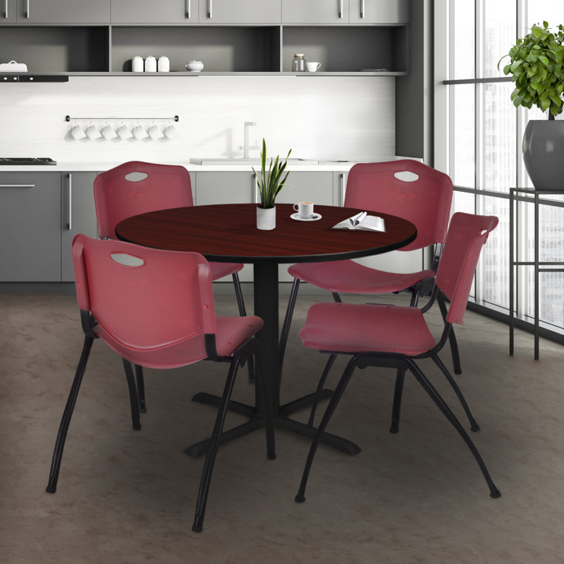 Table de salle à manger Neyland Cain, Gris, Noir, 29" H x 42" L x 42" W