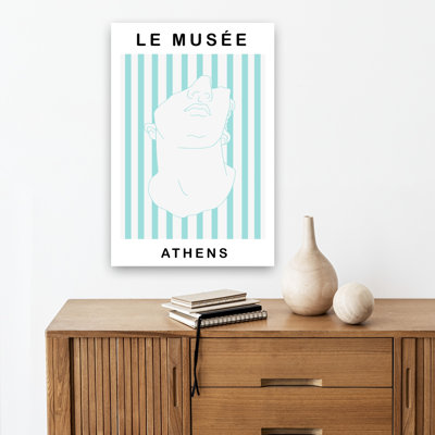 Athenian Statue Head Minimalist Architecture Wall Art Print 1 Piece Wrapped Canvas Wall Art