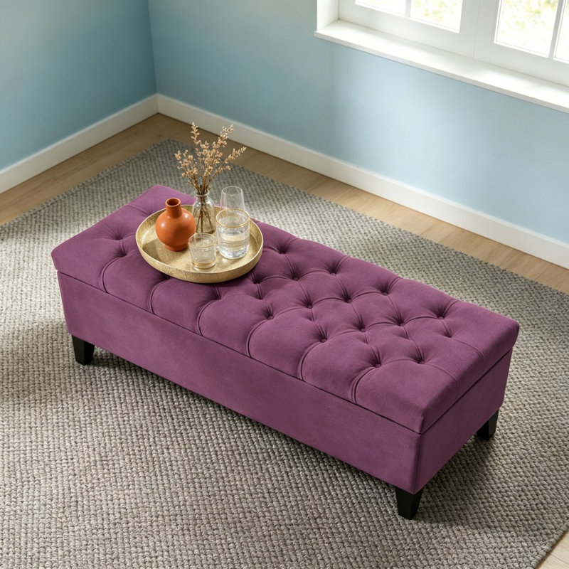 OTTOMAN DE RANGEMENT GLOUSTER, Mauve