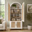 Armoire de rangement en rotin de 71 po de hauteur avec portes arquées et tablettes réglables-130841215