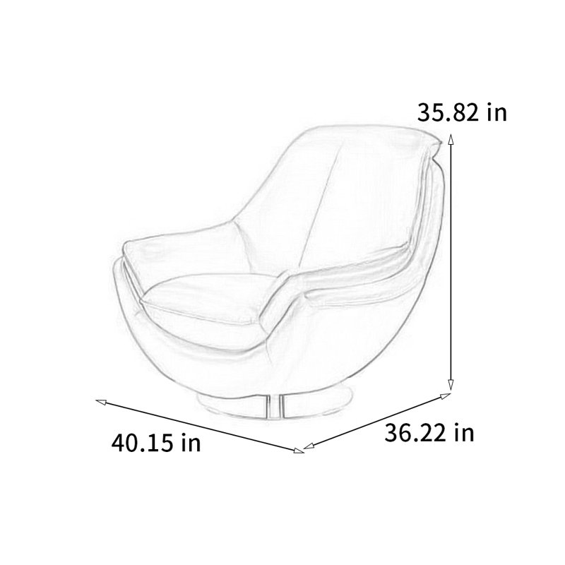 Fauteuil pivotant courbé, Sarcelle