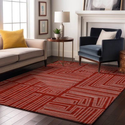 Premium Machine Washable Harrietstown AMF1045 Geometric Rug