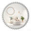 Miroir mural rond 36 "avec cadre en fer blanc perlé - décor de maison de campagne moderne