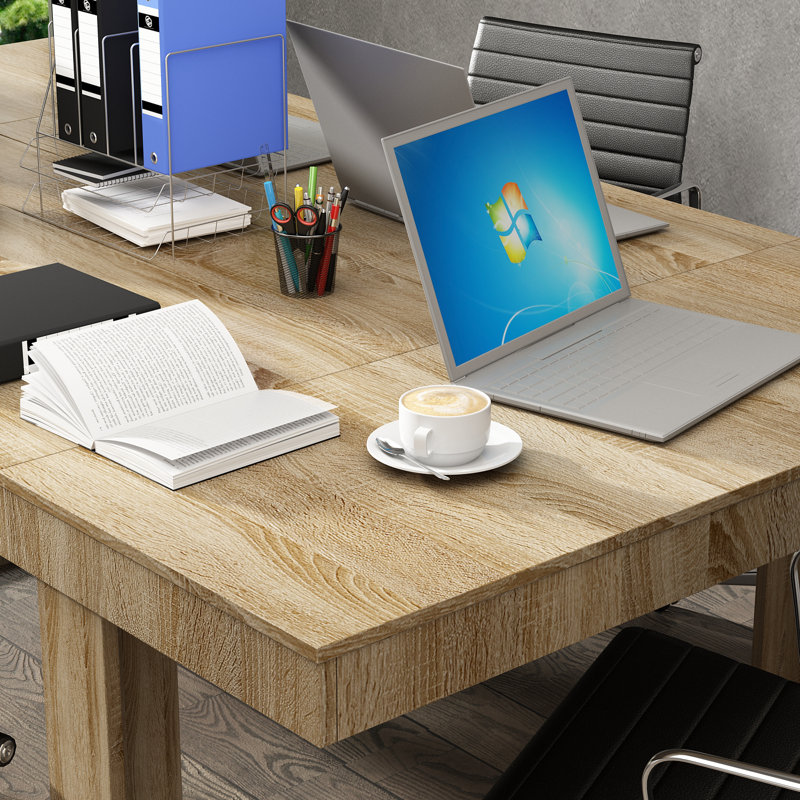 Executive Desk With Spacious Top, Beige