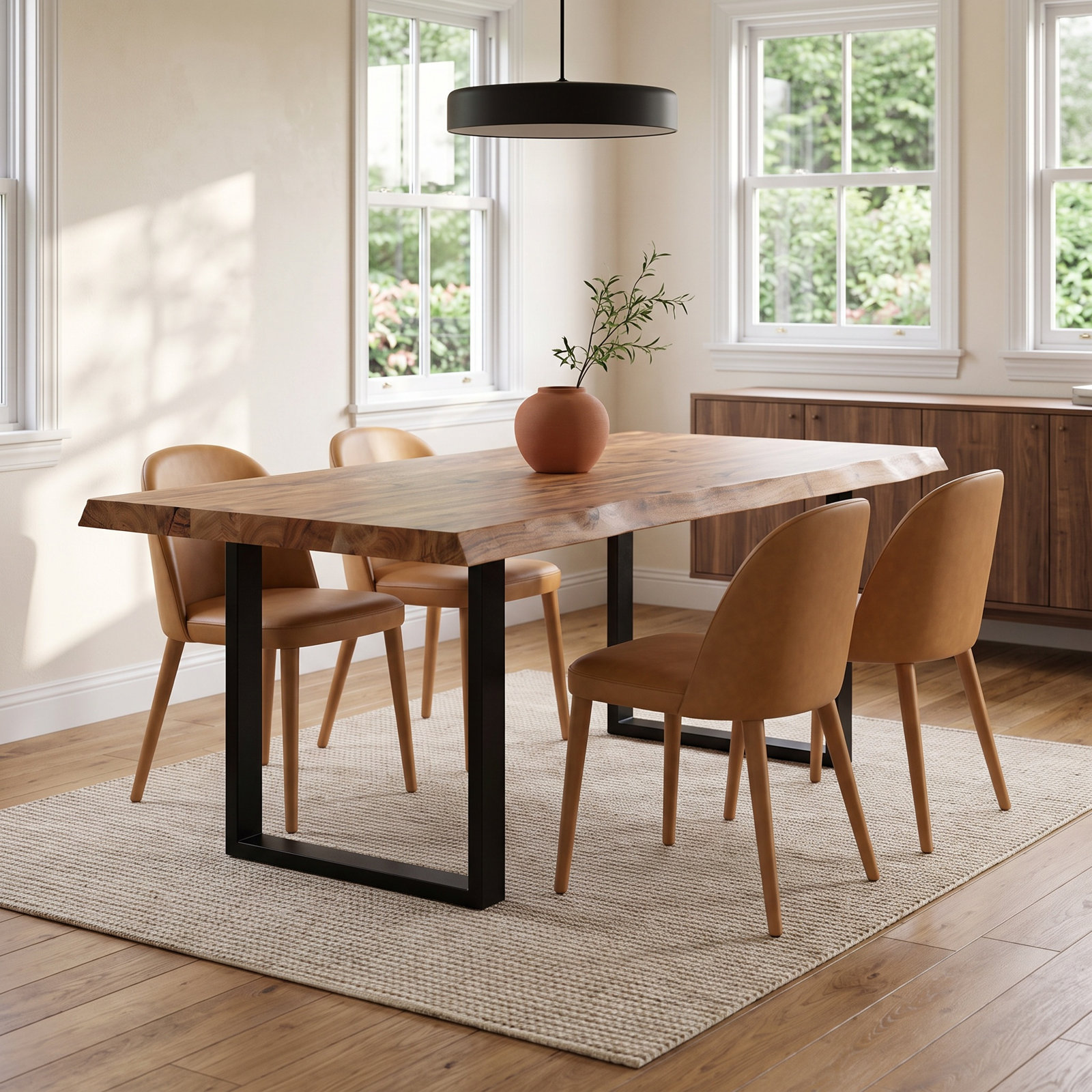 Colin Acacia Dining Table, Black, 29.75"H x 92"L x 40"W, Teak