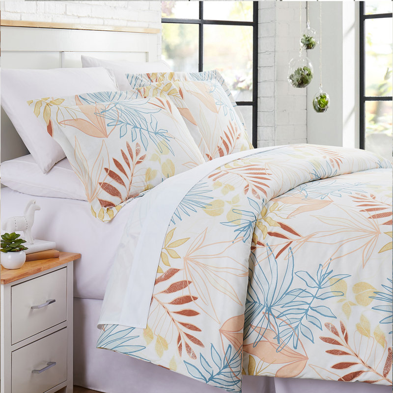 Tropic Leaf Oversized Microfiber Down Alternative Comforter Set by Southshore Fine Linens, King Comforter + 2 King Shams