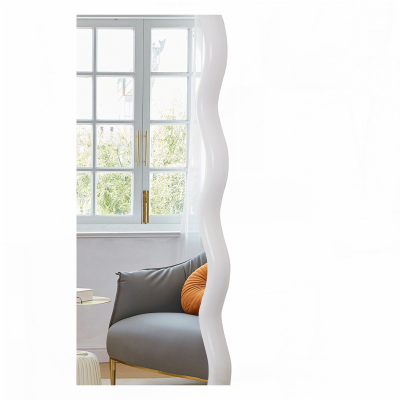 Miroir uni ondulé, 39,76 po x 27,95 po, Blanc, Rectangulaire