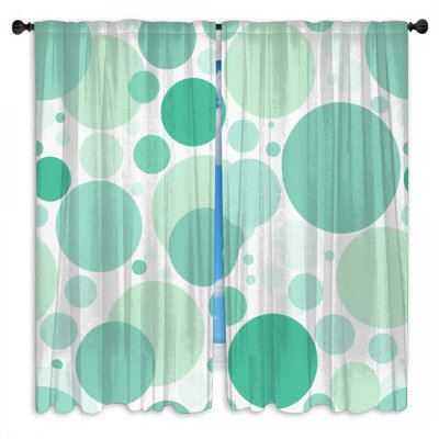 Circles Window Curtains  Abstract Sheer & Room Darkening - 2 Panels