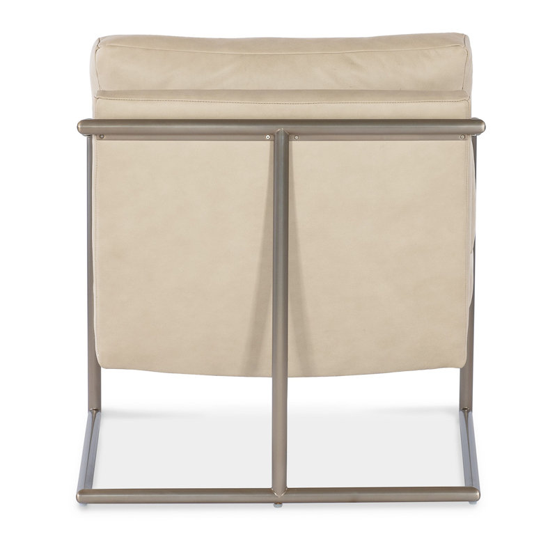 Moody Metal Frame Leather Chair - Stonewash