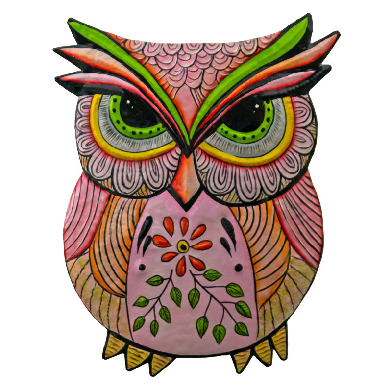 Hibou rose peint Goeltz