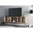 Zenda Modern Rustic TV Stand for Up to 80" TVs Minimalist Media Console with Open Storage, Cable Management & Metal Legs, Oak Wood Finish