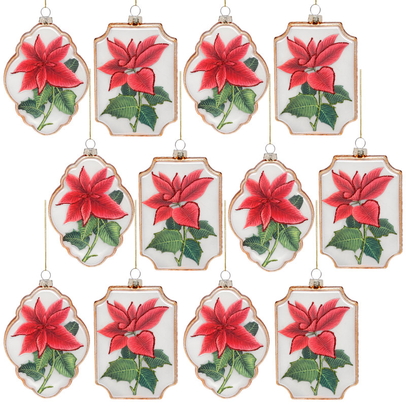 Ornement encadré poinsettia, 12 à 6 pouces