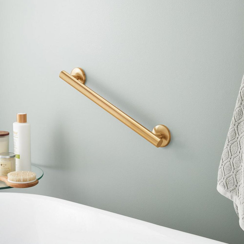 Contemporary Grab Bar, 3" H x 20.75" W, Brushed Gold