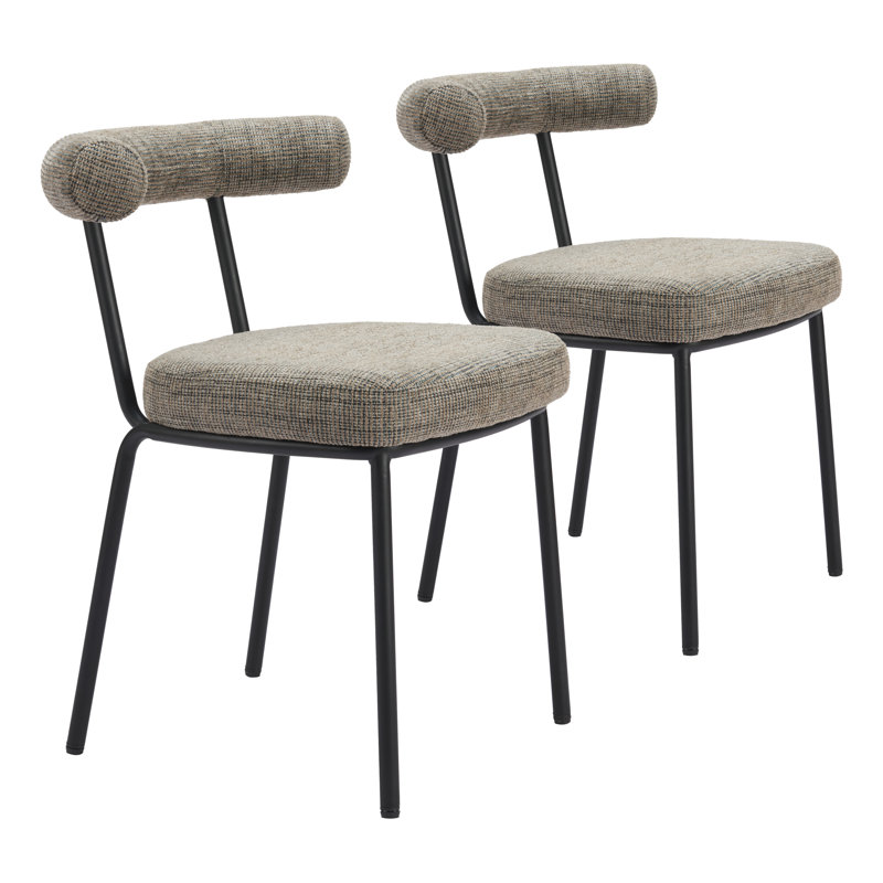 Chaise de salle à manger à dossier bas en polyester Kede